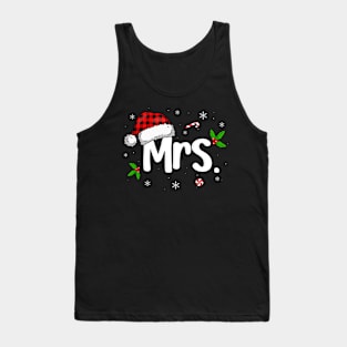 Mr and Mrs Claus Couples Christmas Pajamas Santa Family Xmas Tank Top